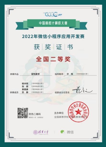 电信学院学子在中国高校计算机大赛中荣获全国二等奖