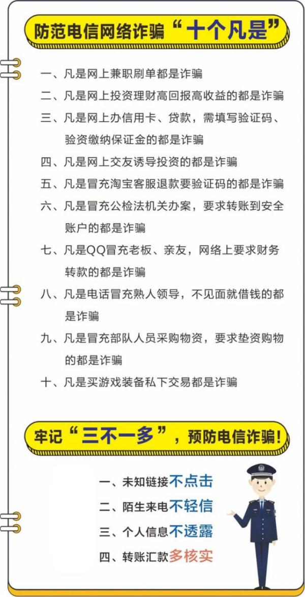 大學生:防範電信網絡詐騙,牢記