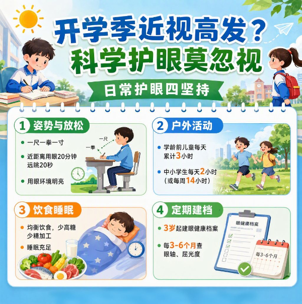 开学季近视高发?科学护眼莫忽视